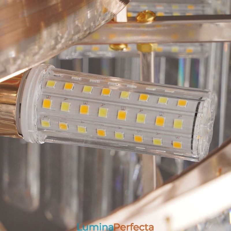 Plafoniera rotundă de lux cu montare încastrabilă cu cristal