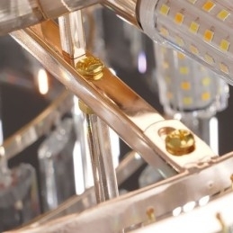 Plafoniera rotundă de lux cu montare încastrabilă cu cristal