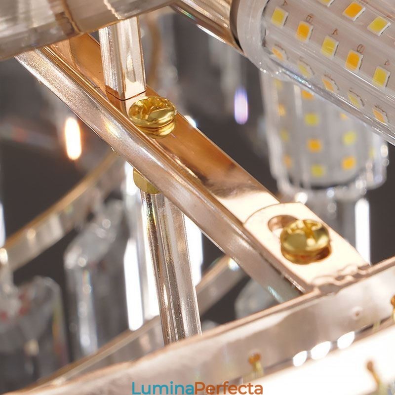 Plafoniera rotundă de lux cu montare încastrabilă cu cristal
