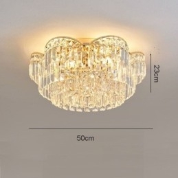 Plafoniera rotundă de lux cu montare încastrabilă cu cristal