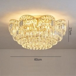 Plafoniera rotundă de lux cu montare încastrabilă cu cristal