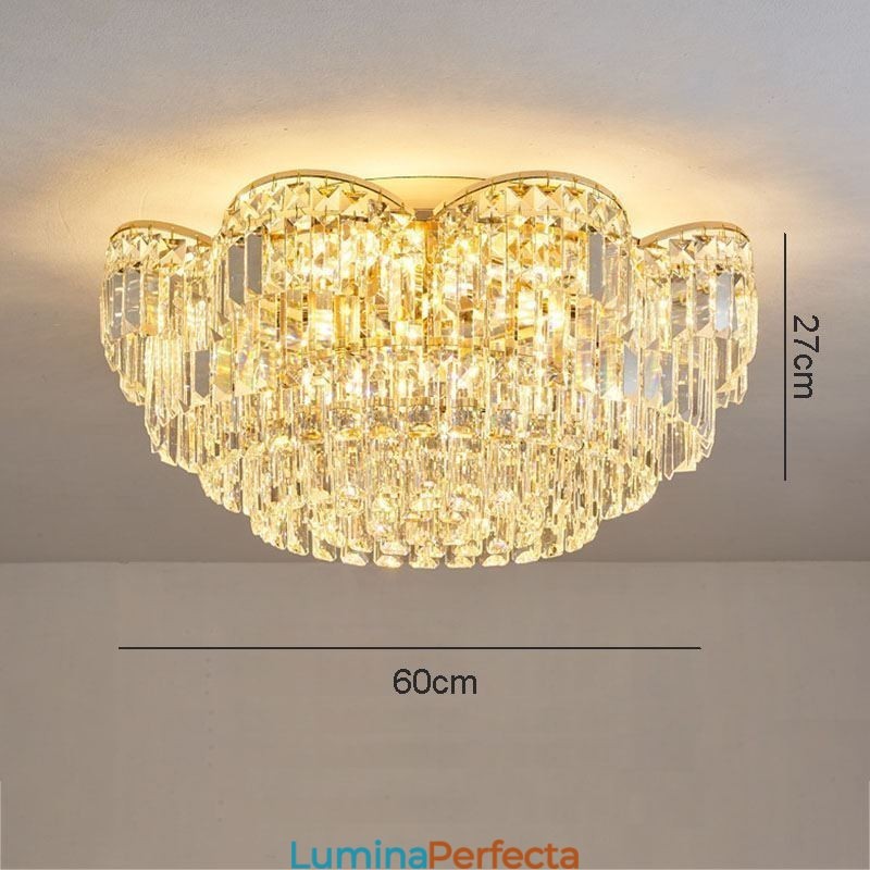 Plafoniera rotundă de lux cu montare încastrabilă cu cristal