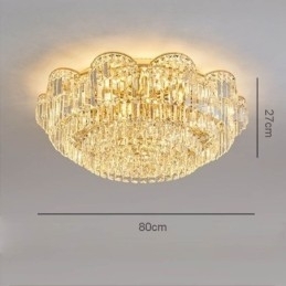 Plafoniera rotundă de lux cu montare încastrabilă cu cristal