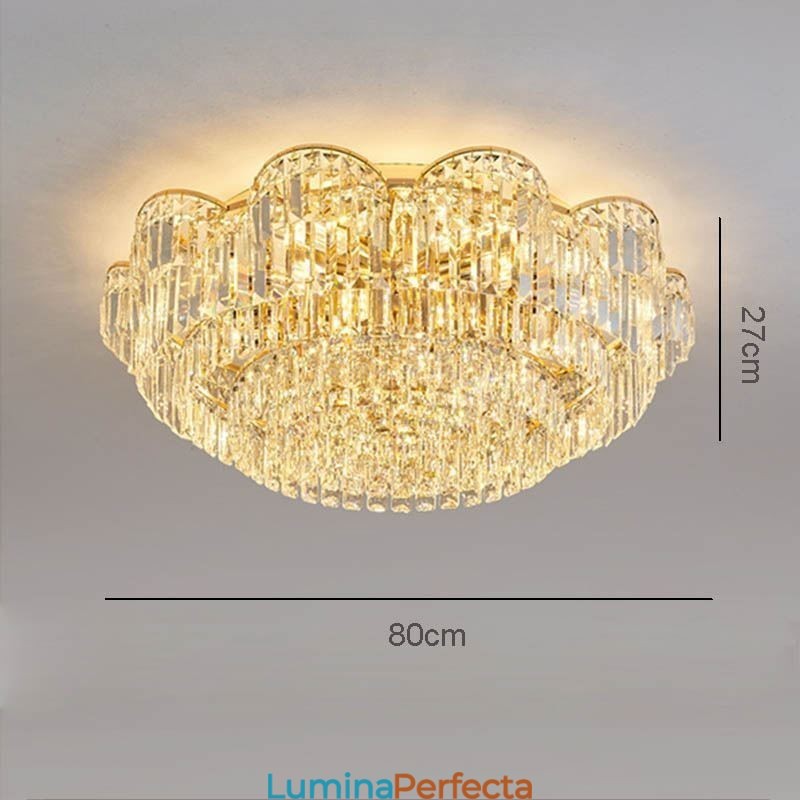 Plafoniera rotundă de lux cu montare încastrabilă cu cristal