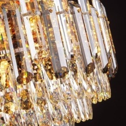 Plafoniera rotundă cu decorare cristal, cu montare încastrabilă, gri fum