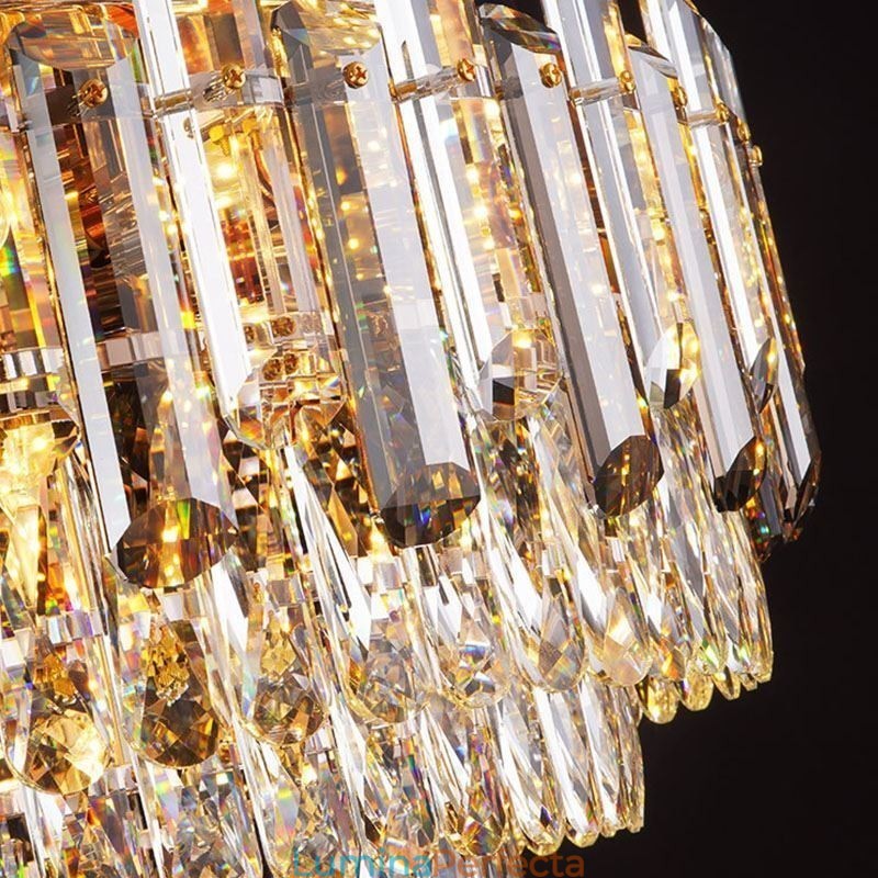 Plafoniera rotundă cu decorare cristal, cu montare încastrabilă, gri fum