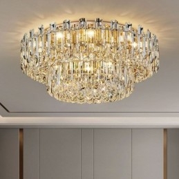 Plafoniera rotundă cu decorare cu cristale de lux