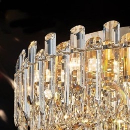 Plafoniera rotundă cu decorare cu cristale de lux