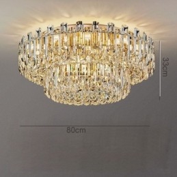 Plafoniera rotundă cu decorare cu cristale de lux