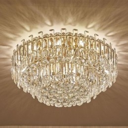 Plafoniera rotundă cu decorare cu cristale de lux