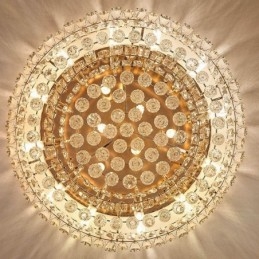 Plafoniera rotundă cu decorare cu cristale de lux