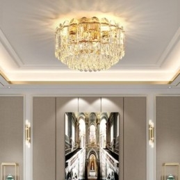 Corpuri de iluminat de tavan cu decor de cristal rotund cu montaj încastrat