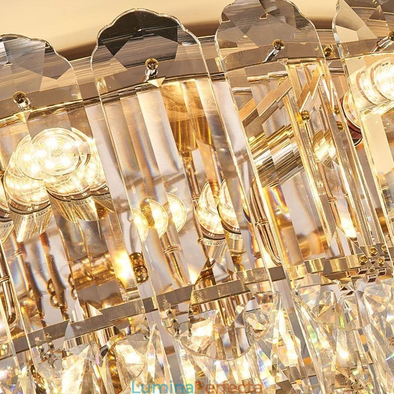 Corpuri de iluminat de tavan cu decor de cristal rotund cu montaj încastrat