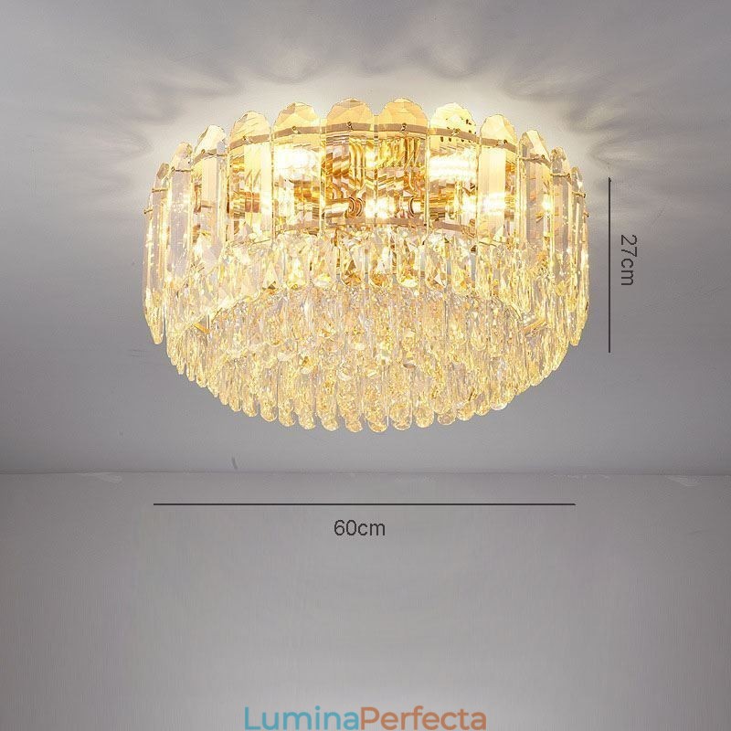 Corpuri de iluminat de tavan cu decor de cristal rotund cu montaj încastrat