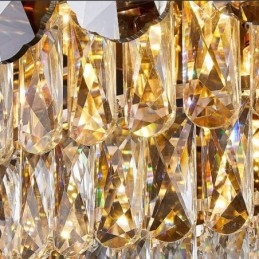 Plafoniera rotundă cu montaj încastrabil din cristal, gri fumuriu