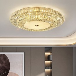 Plafoniera rotundă cu decorare din cristal