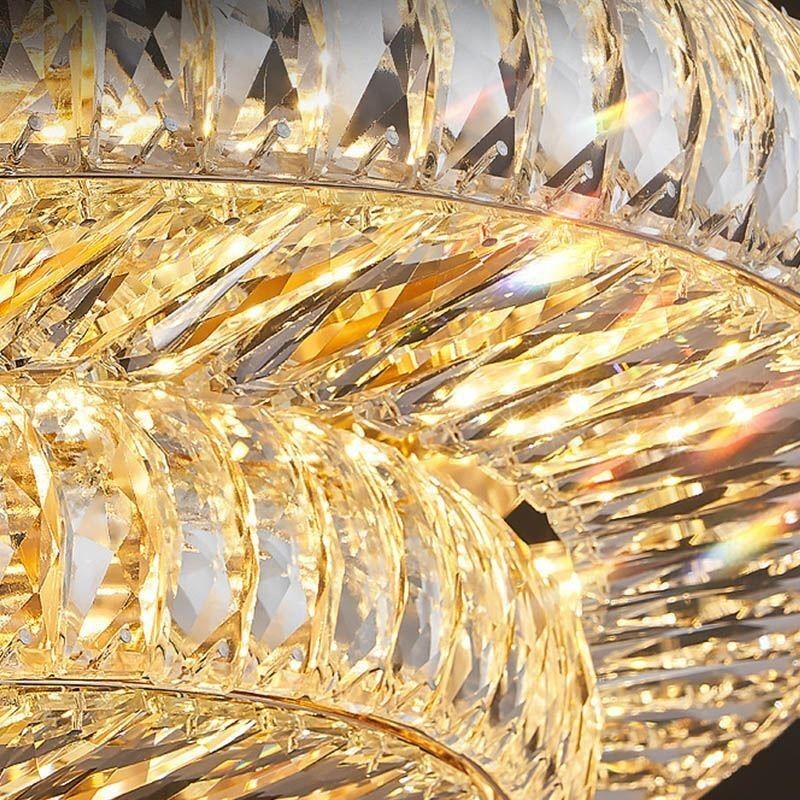 Plafoniera rotundă cu decorare din cristal