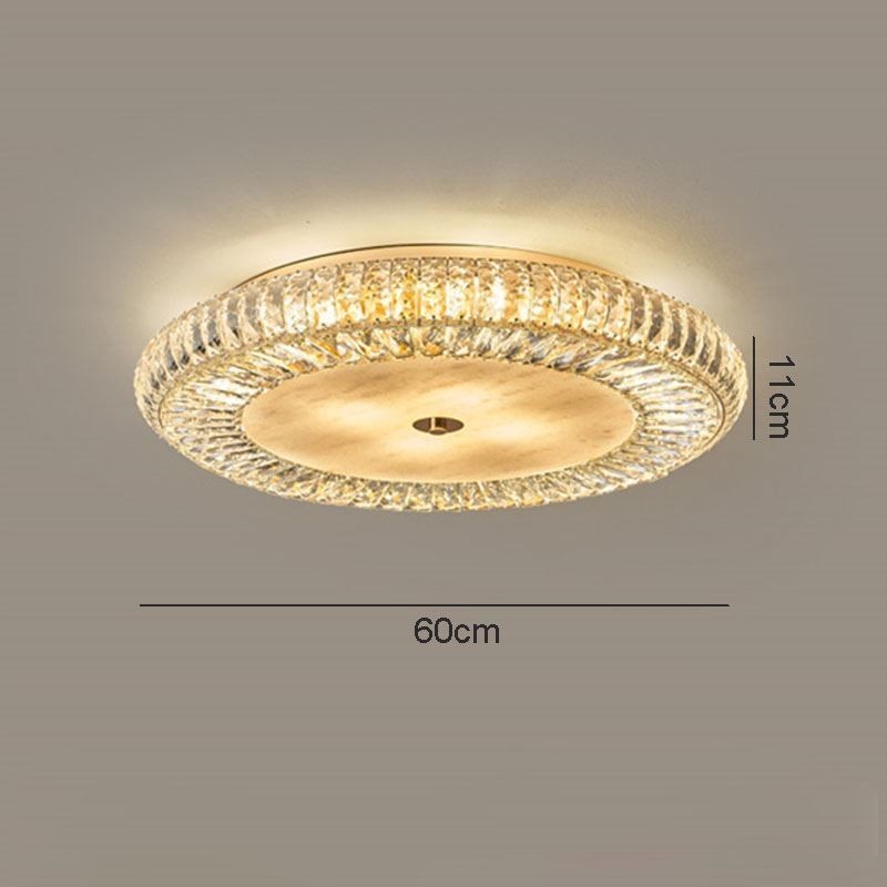 Plafoniera rotundă cu decorare din cristal