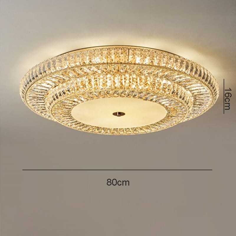 Plafoniera rotundă cu decorare din cristal