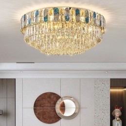 Plafoniera cu montaj încastrabil de cristal Decor rotund din cristal Abajur din carcasa de cristal