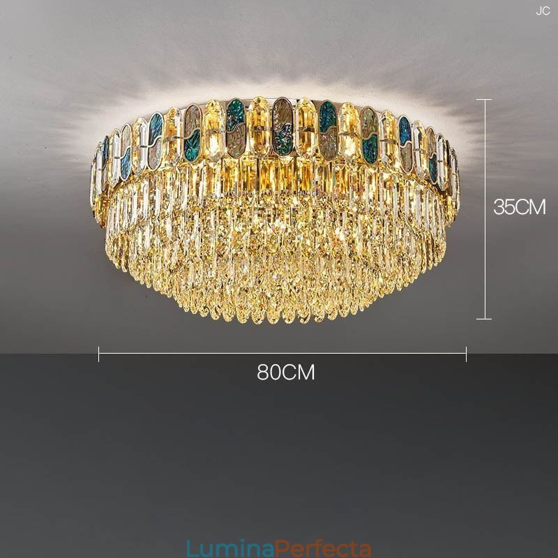 Plafoniera cu montaj încastrabil de cristal Decor rotund din cristal Abajur din carcasa de cristal