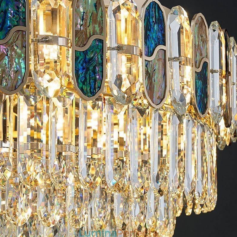 Plafoniera cu montaj încastrabil de cristal Decor rotund din cristal Abajur din carcasa de cristal