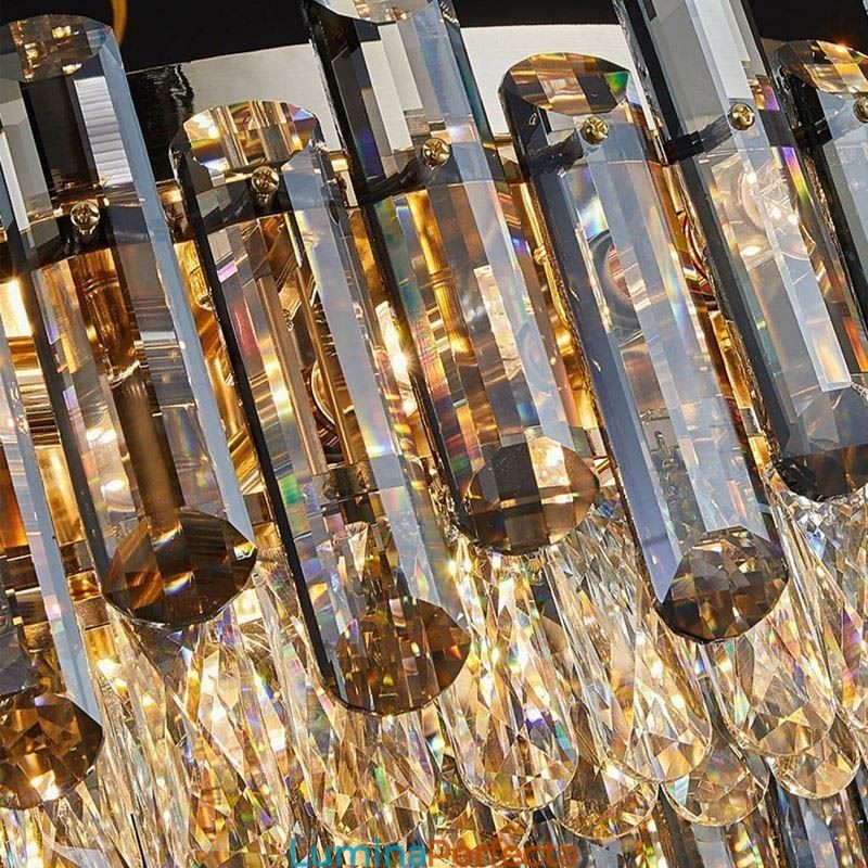 Plafoniera rotundă, modernă, cu montare încastrabilă din cristal