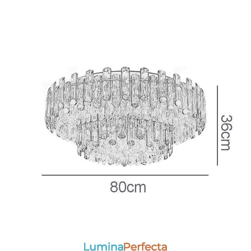Plafoniera rotundă, modernă, cu montare încastrabilă din cristal