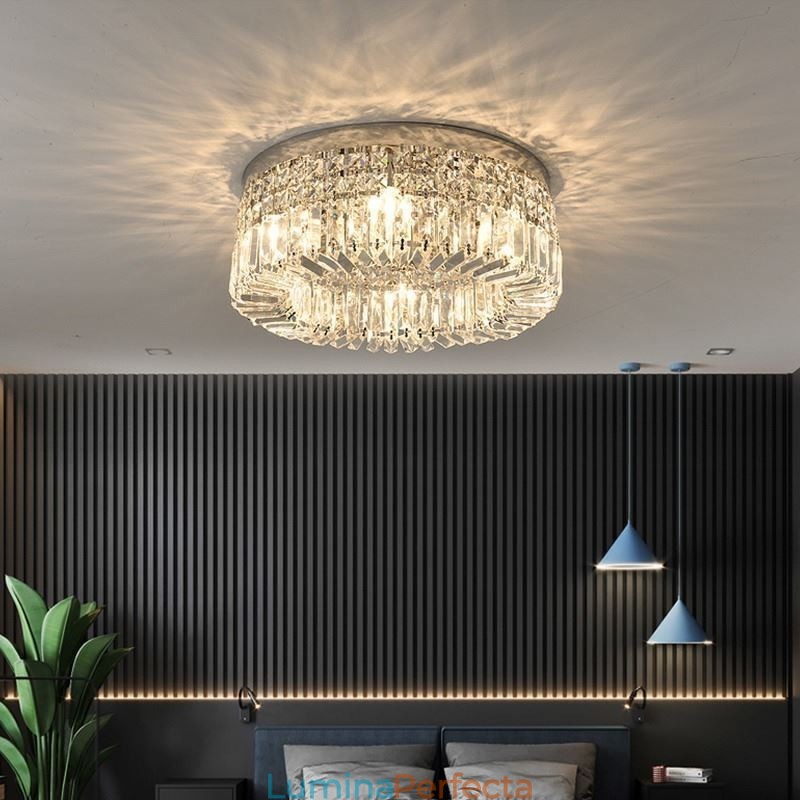 Plafoniera modernă și elegantă Plafoniera din cristal cu montare încasată