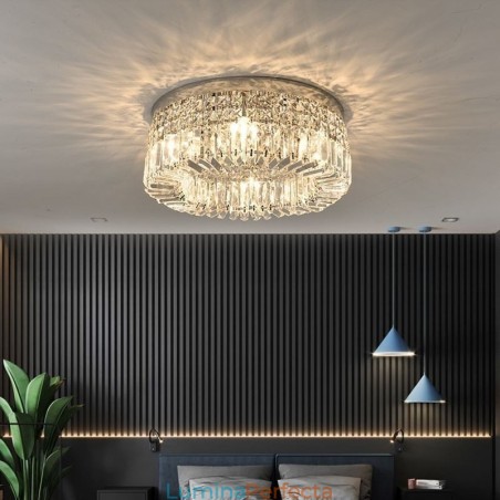 Plafoniera modernă și elegantă Plafoniera din cristal cu montare încasată Plafoniera modernă și elegantă Plafoniera din cristal cu montare încasată