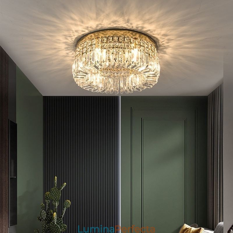 Plafoniera modernă și elegantă Plafoniera din cristal cu montare încasată