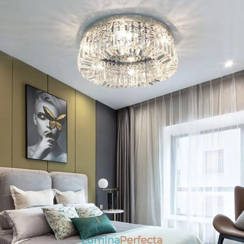 Plafoniera modernă și elegantă Plafoniera din cristal cu montare încasată