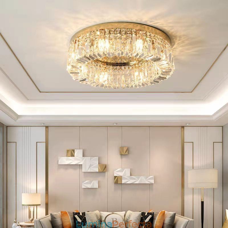 Plafoniera modernă și elegantă Plafoniera din cristal cu montare încasată