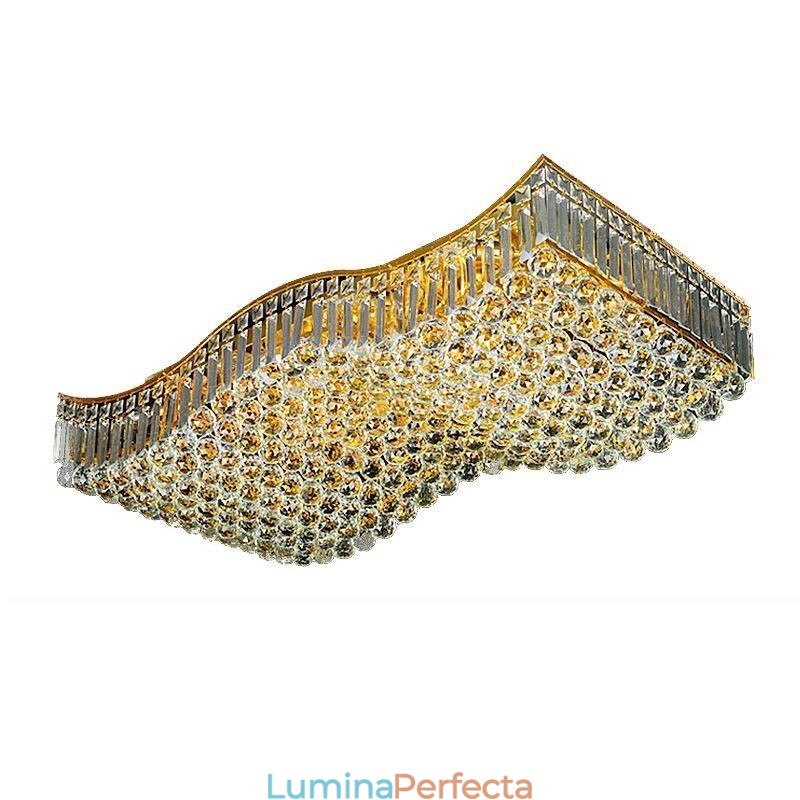 Candelabru dreptunghiular cu montare încastră din cristal european