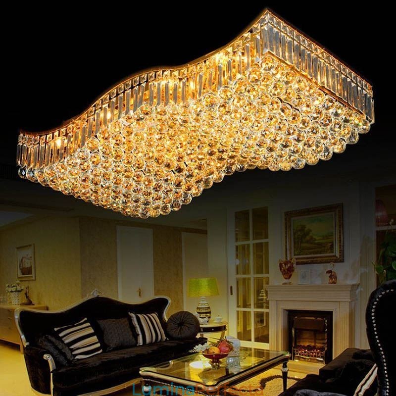 Candelabru dreptunghiular cu montare încastră din cristal european