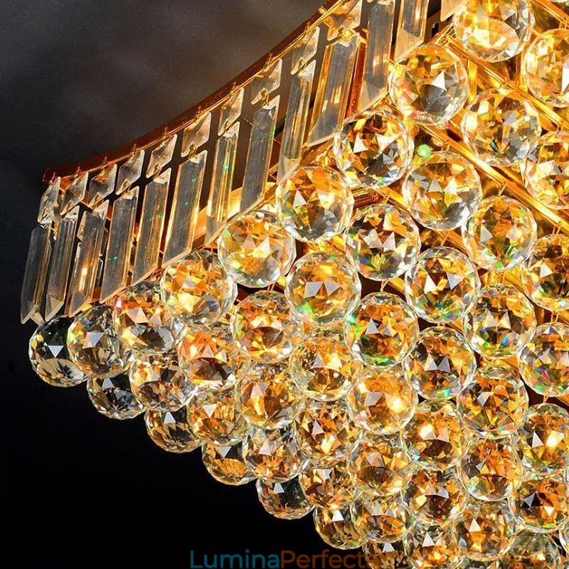 Candelabru dreptunghiular cu montare încastră din cristal european