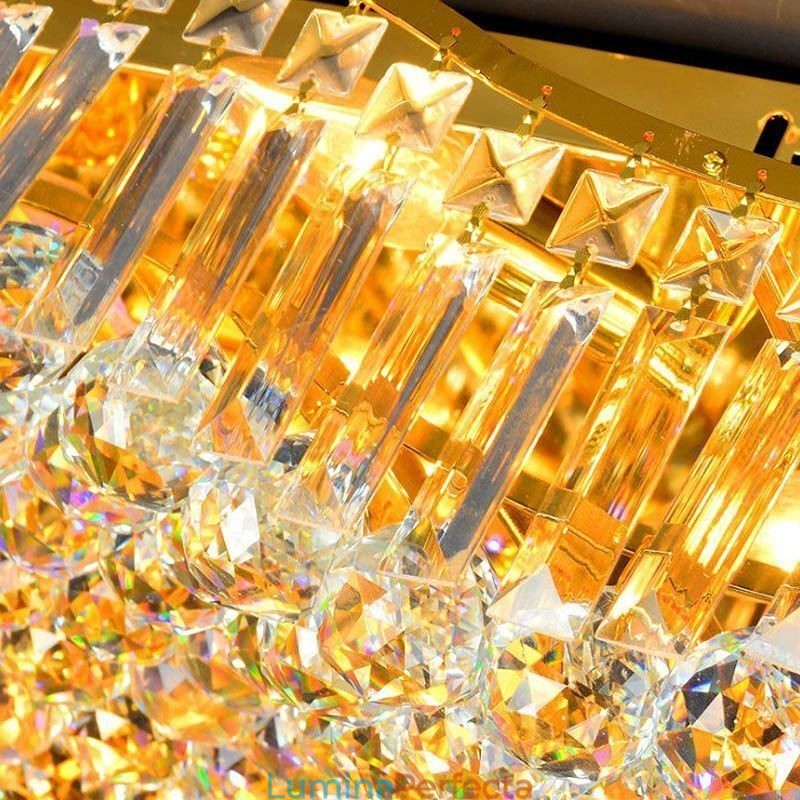 Candelabru dreptunghiular cu montare încastră din cristal european