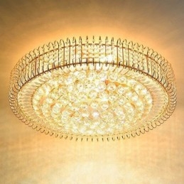 Plafoniera rotundă de cristal cu montare încadrată în stil european