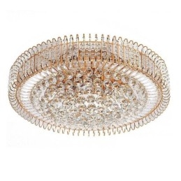Plafoniera rotundă de cristal cu montare încadrată în stil european