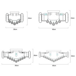 Plafoniera rotundă de cristal cu montare încadrată în stil european