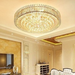 Plafoniera rotundă de cristal cu montare încadrată în stil european
