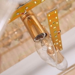 Plafoniera rotundă de cristal cu montare încadrată în stil european