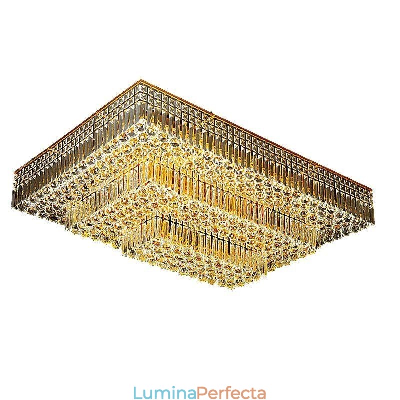 Candelabru de cristal modern cu montaj încastrat pe trei niveluri