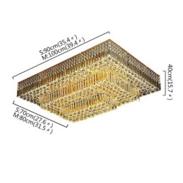 Candelabru de cristal modern cu montaj încastrat pe trei niveluri