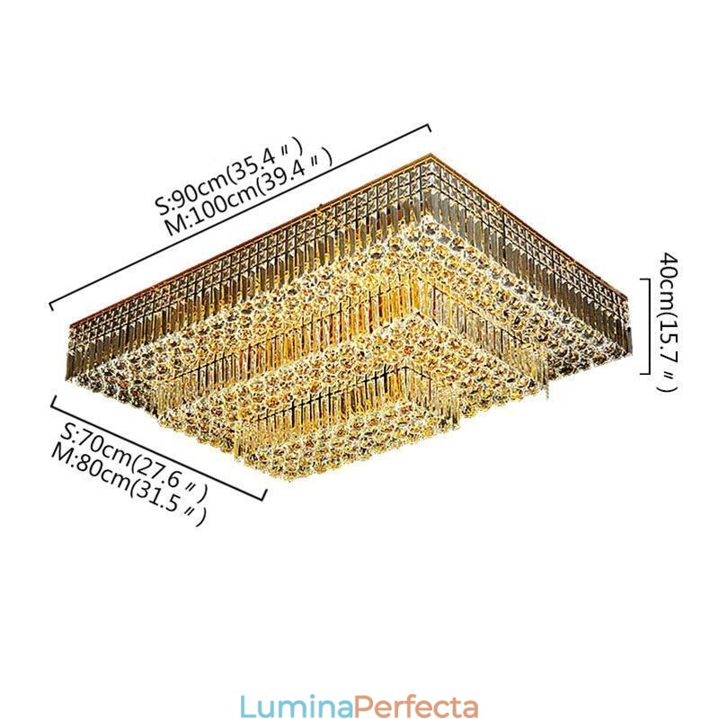 Candelabru de cristal modern cu montaj încastrat pe trei niveluri