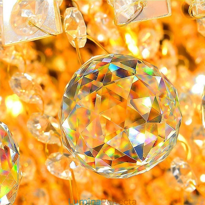 Candelabru de cristal modern cu montaj încastrat pe trei niveluri