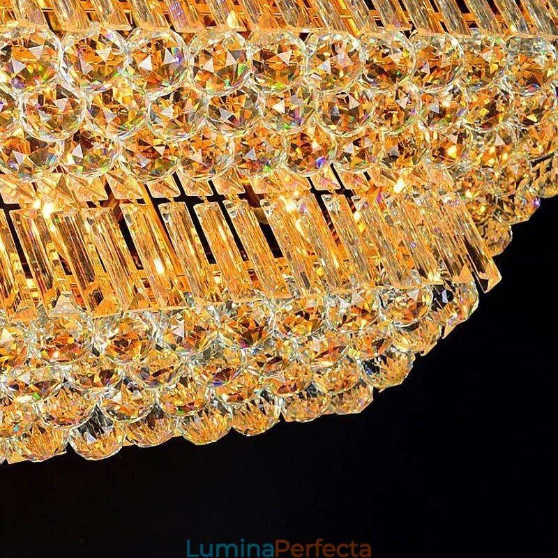 Candelabru de cristal modern cu montaj încastrat pe trei niveluri