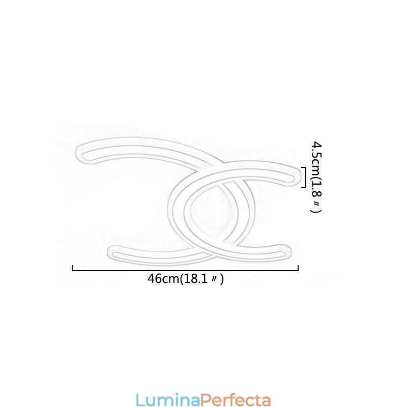 Plafoniera modernă, simplă, încastrabilă, litera C, acrilic
