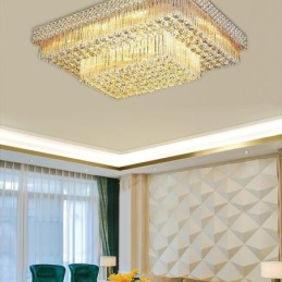 Candelabru de cristal pătrat european cu montare încasată