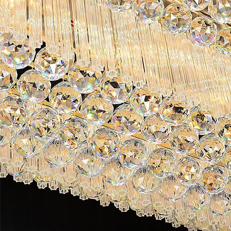 Candelabru de cristal pătrat european cu montare încasată
